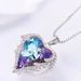 TK Fashion Ocean Heart Necklace Women's Personalized Colorful Copper Clavicle Chain Inlay_ipsvogv.com