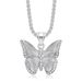 Fashion Simple Jewelry Titanium Steel Gold-Plated Diamond-Studded Butterfly Pendant Necklace_ipsvogv.com