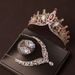 Baroque colored diamond retro atmosphere crown wedding bride headdress dress necklace three piece wedding jewelry_ipsvogv.com