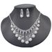 EUROPEAN BRIDE - Pearl & Rhinestone Bridal Jewelry Set (Wedding Necklace & Earrings)_ipsvogv.com