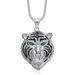 New Hot-Selling Hip-Hop Jewelry Stainless Steel Gold-Plated Full Diamond Red And Green Eye Tiger Head Pendant Necklace_ipsvogv.com