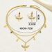 Personalized earring necklace set, niche inlaid zircon ear buckle double-layer design, long collarbone chain_ipsvogv.com