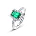 S925 Silver Ring Female Cultivated Emerald Retro Light Luxury Finger Ring Noble_ipsvogv.com