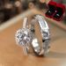 Live Luxury Wedding Simulation Diamond For Men And Women One Pair Adjustable Proposal Ring Props_ipsvogv.com