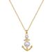 Titanium Steel 【 】 Pearl Ship Anchor Light Luxury Temperament Gorgeous Full Diamond Necklace Women's Versatile 【 】_ipsvogv.com