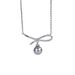 Tiqi Ballet Girl Ribbo Bowkot Shijia Imitatio Pearl Necklace For Wome S Pure Silver Light Luxury Niche Clavicle_ipsvogv.com