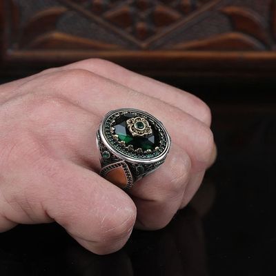 Men's New Oversized Zircon Ring, Nepal High-end Fashion Trendsetter Ring_ipsvogv.com