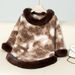 Women's Clothing fur collar pullover contrast color leopard print knitted cape women autumn and winter retro loose sweater shawl_ipsvogv.com