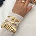 Ins Style Metal Knot Smooth Surface Bracelet Personalized Pleated Corrugated Spring Buckle Bracelet_ipsvogv.com