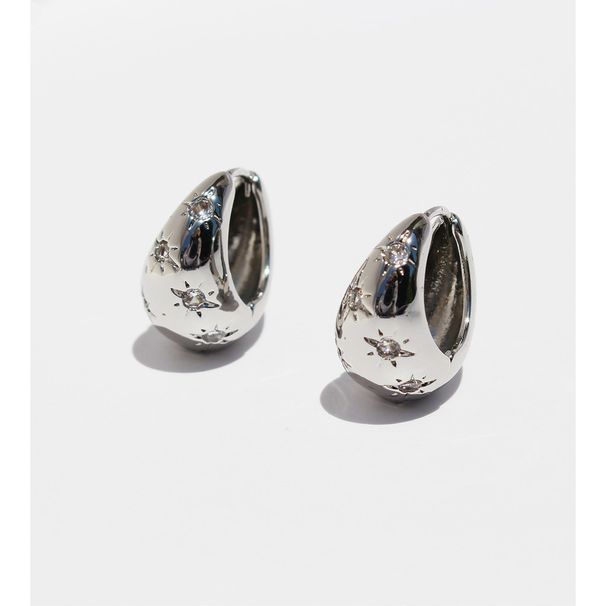 Women's Jewelry Cold Style High End Eight Pointed Star Water Drop Earrings Micro Inlaid Star Zircon Small Earrings_ipsvogv.com