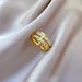 【 Real Gold 】 T Zirconium Chain Full Diamond with Adjustable Opening, Simple Handmade Ring, Couple's Pair Ring_ipsvogv.com