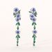Cao Shi's Natural Long Earrings, Feminine Style, Summer Oil Dropping Flowers, Zircon Earrings, Elegant Accessories_ipsvogv.com