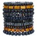 Hot Selling Jewelry For Men, Retro Wooden Beads, Volcanic Stone Elastic Bracelets, Versatile Niche Stacking Bracelet Sets_ipsvogv.com