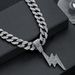 Men’s Jewelry Set Fashion Personalized Cool Full Diamond Lightning Pendant Street Rap Hip Hop Style Cuban Necklace Jewelry_ipsvogv.com