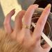 Vintage Hollowed Out Wheat Ear Zircon With Light Luxury Design, Used Index Finger Ring, Versatile Commuting Ring_ipsvogv.com