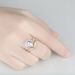 Jewelry Rose Flower Shaped Princess Pear Shaped Golden Pair Ring Female_ipsvogv.com