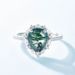 S925 silver natural water grass agate ring water drop green moss finger ring light luxury fashion_ipsvogv.com