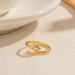 INS Style Personality Gold Stainless Steel White Natural Horse Eye Stone Snake Ring Titanium Steel Ring High Grade No Falling_ipsvogv.com