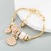 Jewelry Alloy Gold Adjustable Pink Pearl Shell Bracelet Shiny Diamond Ball Pan Dora Style_ipsvogv.com