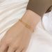 Advanced Simple Golden Three-dimensional Small Square Double-layer Snake Bone Bracelet Women's Gold-plated Titanium Steel Color-free ins Fashion_ipsvogv.com
