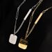 Titanium Steel Light Luxury High-end Square Brand Letter Necklace For Women's Instagram Cold And Indifferent Style,_ipsvogv.com