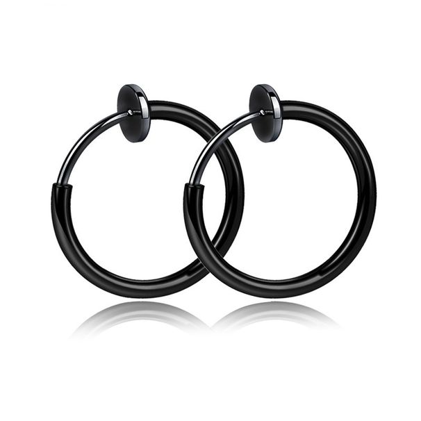 Titanium steel earrings are not easy to match with jewelry. Round wire earrings without pierced ears. Stainless steel earrings spring clips_ipsvogv.com