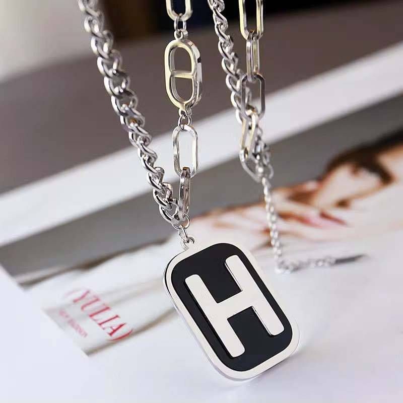 Alphabet necklace female alloy non-fading long sweater chain fashion personality net red autumn and winter 100 matching ornaments_ipsvogv.com