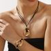 N111669 Personalized Design, Irregular Circle Pendant Necklace, Elegant and Simple Knot Tie Neckchain_ipsvogv.com