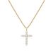 New Pure Silver Cross Necklace Full Diamond Women's Collarbone Chain Electroplated 14k Gold Pendant_ipsvogv.com