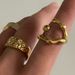 Unisex Real Gold Electroplated Titanium Steel Irregular Polished Open Branch Ring_ipsvogv.com