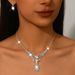 Women’s Jewelry Set Fashion Temperament Light Luxury Rhinestone Necklace Earrings Set Temperament Full Diamond Set Exquisite_ipsvogv.com