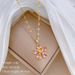 Stainless Steel Lovely Blue Pink Flowers Pendant Necklace Earrings For Women Girl Trendy Jewelry Set Gift Party_ipsvogv.com