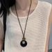 Natural Agate Stone Black Rope Necklace Long Pendant With Chinese Design, High Grade Summer New Style Accessories For_ipsvogv.com