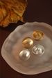 INS Semi-Spherical Metal Brushed 2023 New Round Ball Elegant Niche Design Women's High-End Earrings_ipsvogv.com