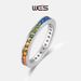 Summer Fresh Color Zircon Simple Ring Female S925 Silver Inlaid Rainbow Zircon Finger Ring Fashion_ipsvogv.com