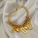 Stainless Fashionable Bracelet Combination Titanium Steel Golden Geometric Love Niche Design For Women_ipsvogv.com