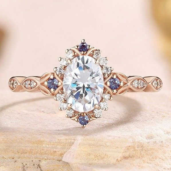 Sanjie Jewelry Rose Gold Flower Zircon Ring For Women, Simple And Fashionable Handmade_ipsvogv.com