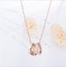 Fashionable Three Ring Roman Numerals Women's Titanium Steel Necklace With Letters, Mud Rose Gold Inlaid Diamonds,_ipsvogv.com