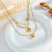 Fashionable niche simple retro titanium steel metal multi-layer chain love round card tree of life pendant necklace_ipsvogv.com