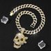 Island Skull Full Diamond Pendant, Niche Personality, Cuban Chain Necklace, Hip-hop Jewelry_ipsvogv.com