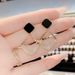 S Silver Needle Simple Niche Light Luxury Design Geometric Rhombus Inlaid Diamond Earrings Internet Celebrity_ipsvogv.com