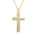 Minimalist Cross Pendant Necklace - Cubic Zirconia Elegant Statement Jewelry, High-End Net Celebrity Style For Women (C268)_ipsvogv.com