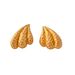 Real Gold Electroplated Titanium Steel VINTAGE Embossed Pointed Heart Wing Earrings_ipsvogv.com