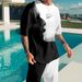 Men's Clothing Short sleeves shorts men's 3D t-shirt short sleeve trendy casual sports suit round neck two-piece suit_ipsvogv.com