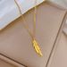 Body 【 Full Titanium Steel 】 One Leaf Rich Personality Extremely Simple Wind Furnace Real Gold Necklace For Women 【 】_ipsvogv.com