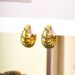 Light luxury temperament circle personality element circle, high-end feeling, green zirconium earrings, fashionable_ipsvogv.com