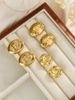French Vintage INS Stainless Steel Simple Cutout Wer Hammer Exaggerated Style Women's Earrings_ipsvogv.com