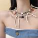 Maillard Heavy Industry Button Knot Butterfly Double Layer Necklace For Women's Niche Design Y2k Spicy Girl Clavicle_ipsvogv.com