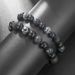 Hot Sale Handmade Natural Volcanic Stone Snowflake Stone Bead Bracelet Men Retro 10/8mm Elastic Bead Couple Bracelet_ipsvogv.com