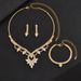 Autumn Evening Party Accessories Necklace New Jewelry Bride Wedding Dress Full Diamond Earrings Bracelet Chain Set_ipsvogv.com